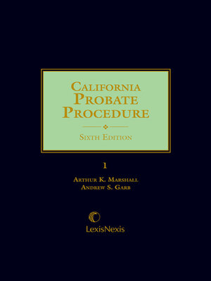 cover image of California Probate Procedure